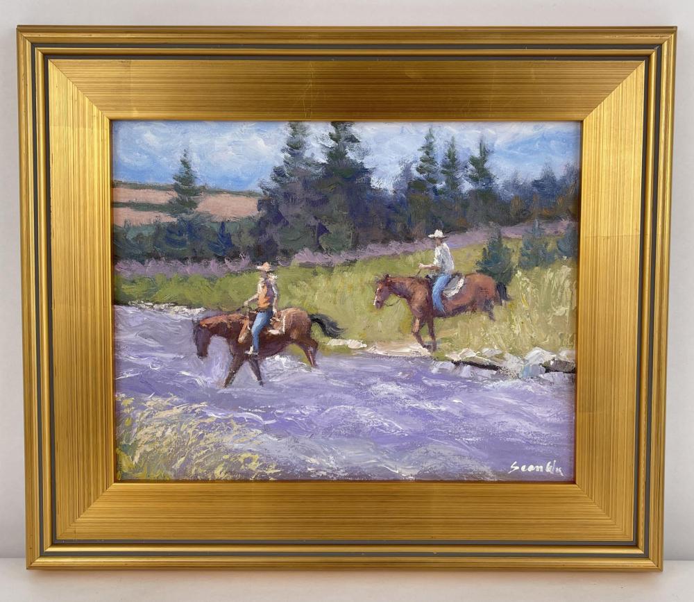 Sean Wu comparable auction result: sean wu oil on canvas cowboy painting