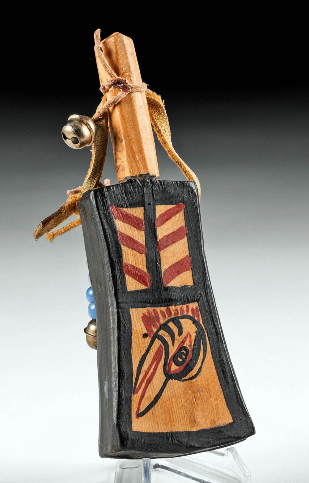 signed 20th c salish wood rattle by simon charlie · Artemis Gallery · 2023-07-28 Simon Charlie comparable auction result: signed 20th c salish wood rattle by simon charlie