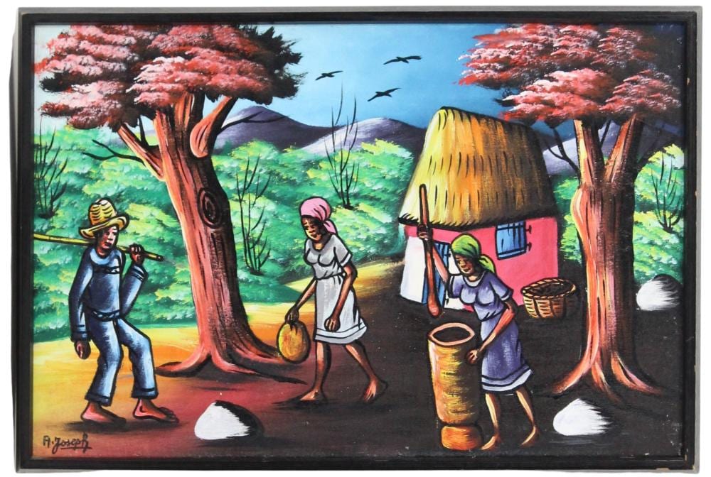Antonio Joseph comparable auction result: antonio joseph 20th c haitian oil on canvas