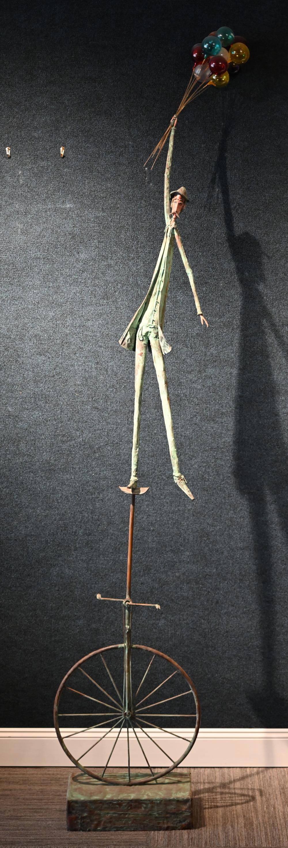 Jim Lewk comparable auction result: jim lewk balloon man on unicycle sculpture