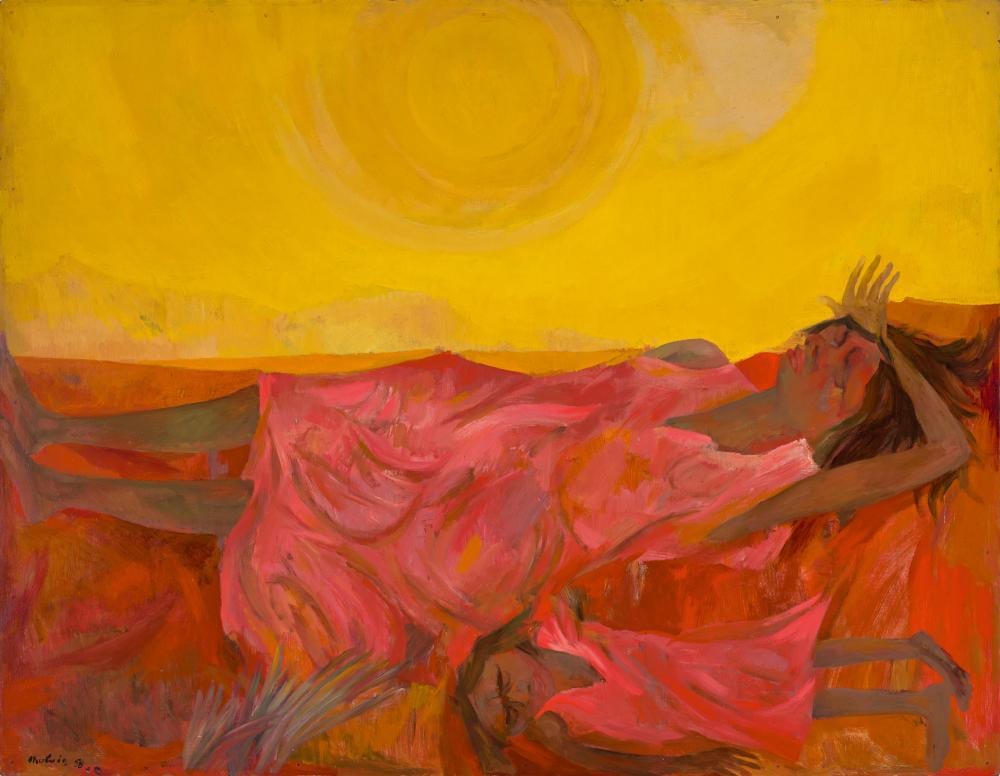 Jon Molvig comparable auction result: jon molvig sleeping aboriginal woman and child 1958