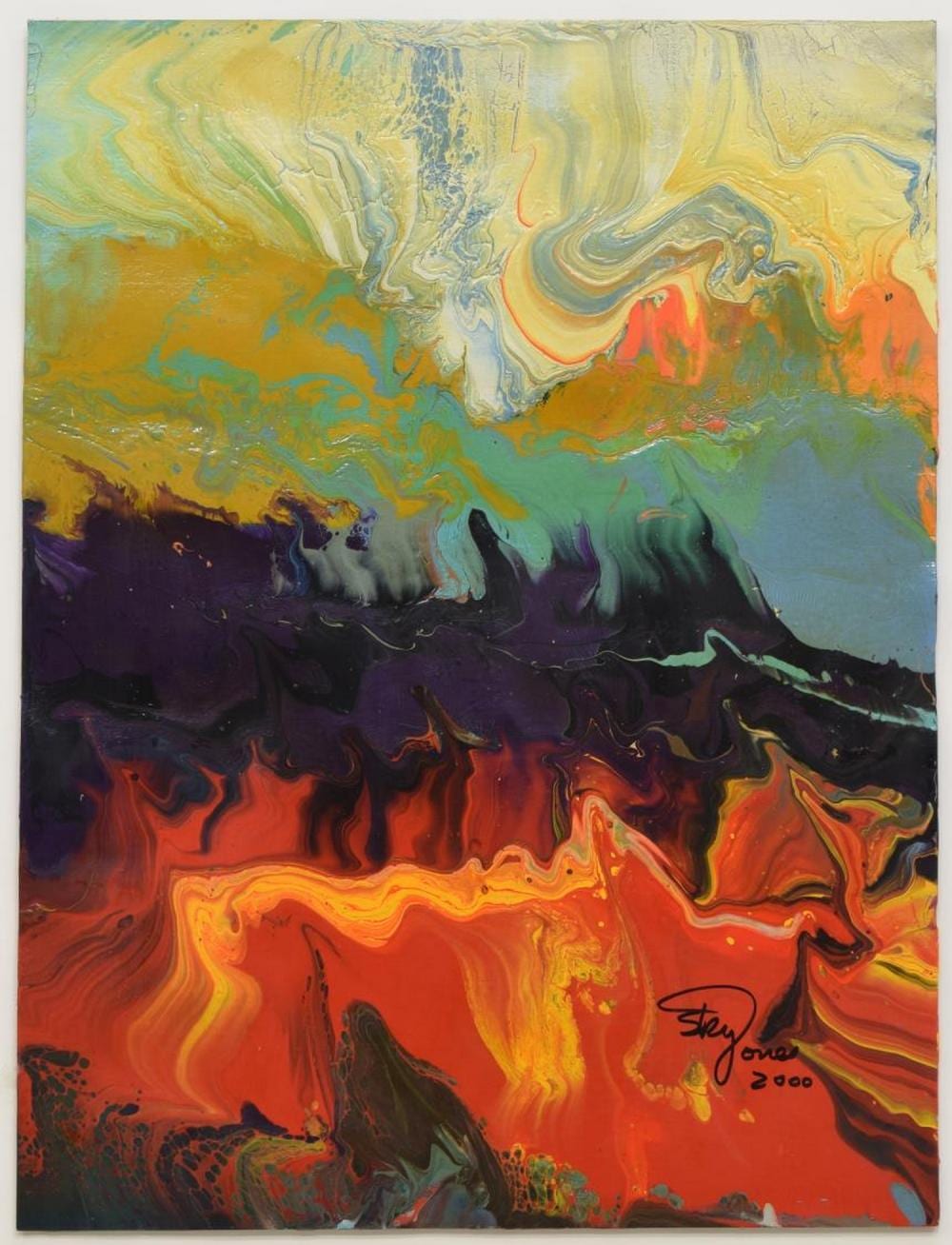 Sky Jones comparable auction result: sky jones b 1947 framed modern acrylic painting