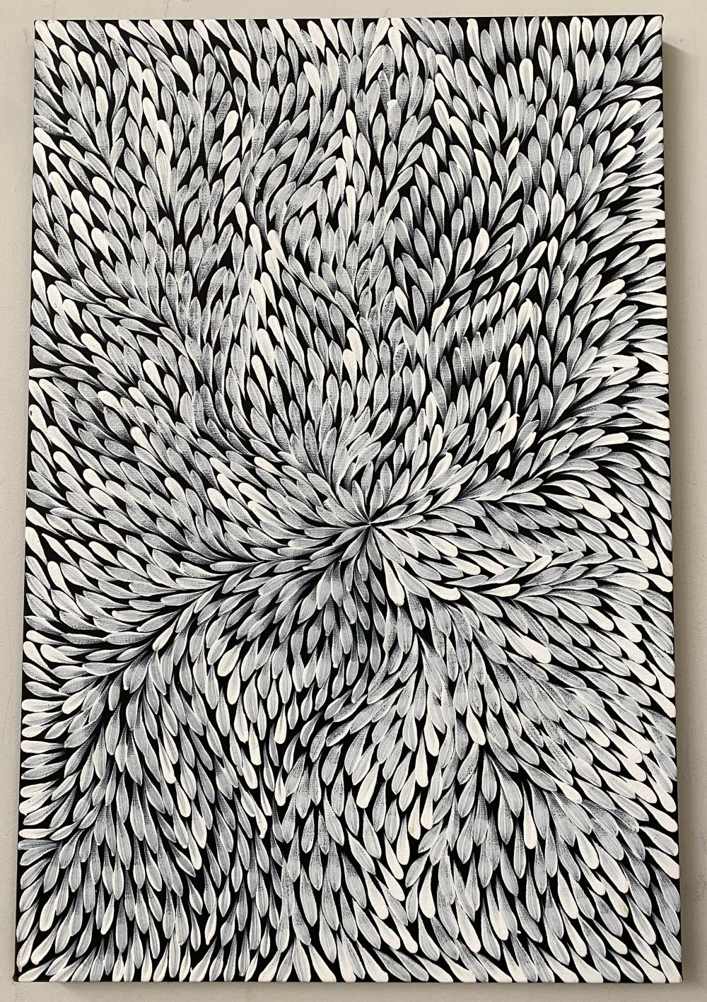 Heather Long Pitjara comparable auction result: original heather long pitjara bush yam acrylic on canvas comes with certificate of authenticity stretched and ready to hang measures 90 5cm x 60 5cm