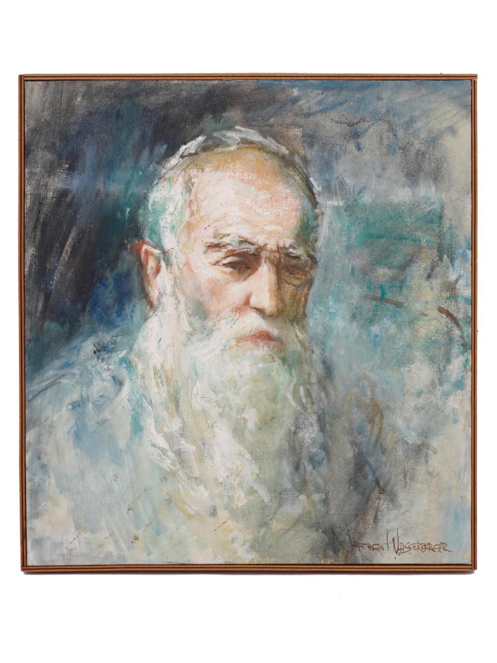 male portrait oil painting by nathan wasserberger · Antique Arena Inc · 2023-08-12 Nathan Wasserberger comparable auction result: male portrait oil painting by nathan wasserberger