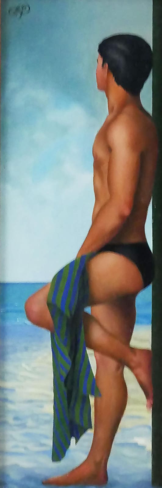 al proom oil painting male swimmer · Blackwell Auctions LLC · 2023-08-19 Al Proom comparable auction result: al proom oil painting male swimmer