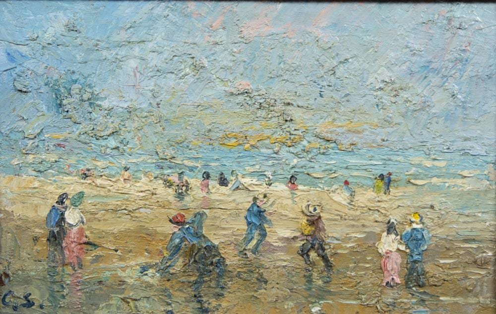 oil on panel beach scene monogram after adrianus cornelis van noort · Maison Jules Veilinghuis · 2023-08-20 Adrianus Cornelis van Noort comparable auction result: oil on panel beach scene monogram after adrianus cornelis van noort