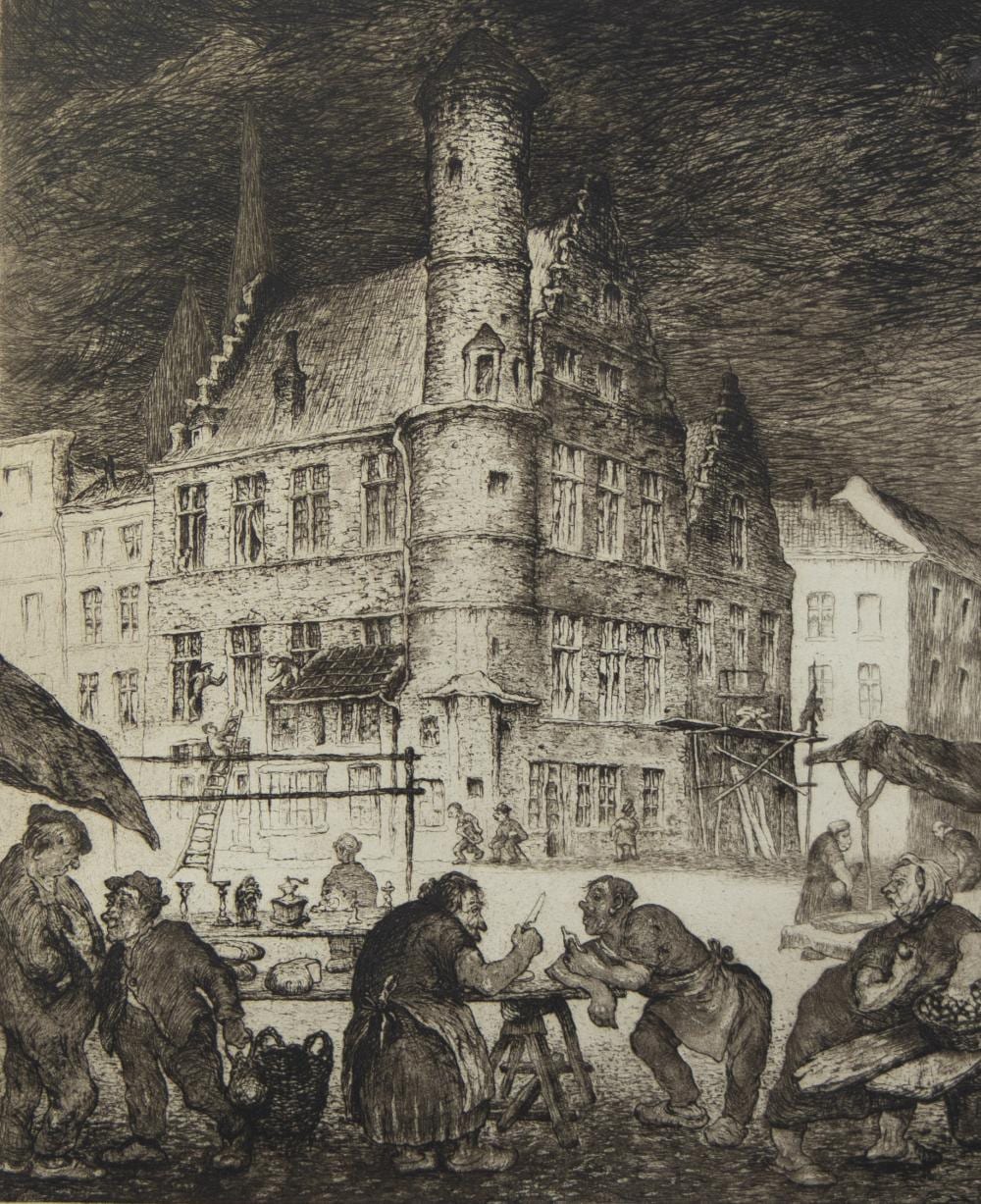 Geo Langie comparable auction result: geo langie 1906 1982 etching toreke gent numbered 38 75 and signed