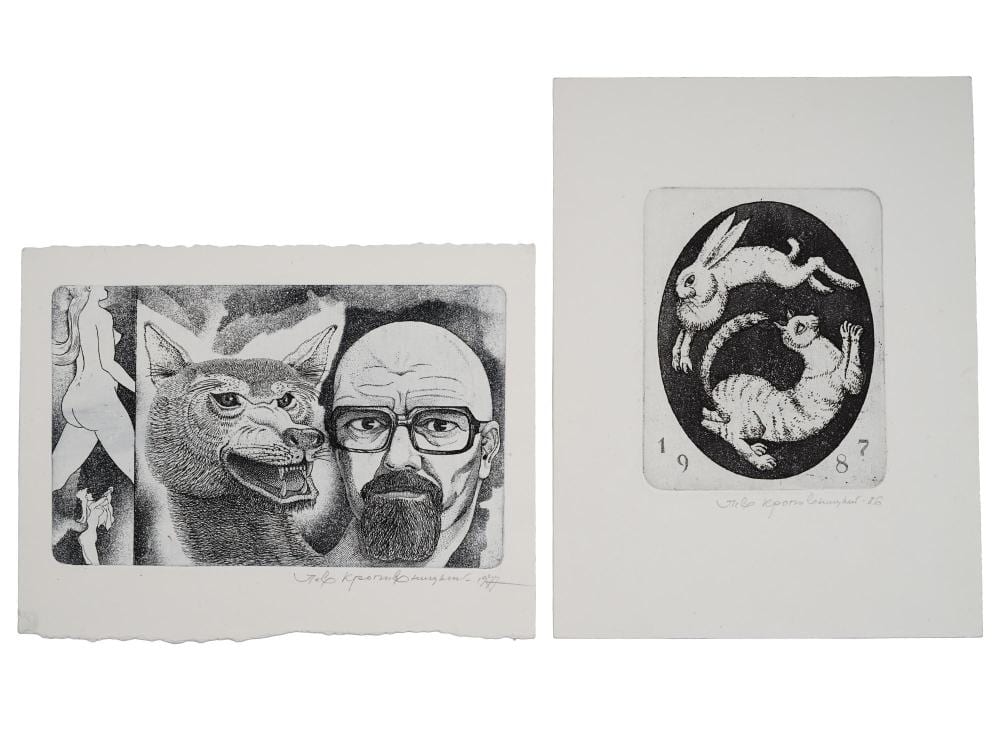 Lev Evgen'evic Kropivnickij comparable auction result: figurative russian etchings by lev kropivnitsky