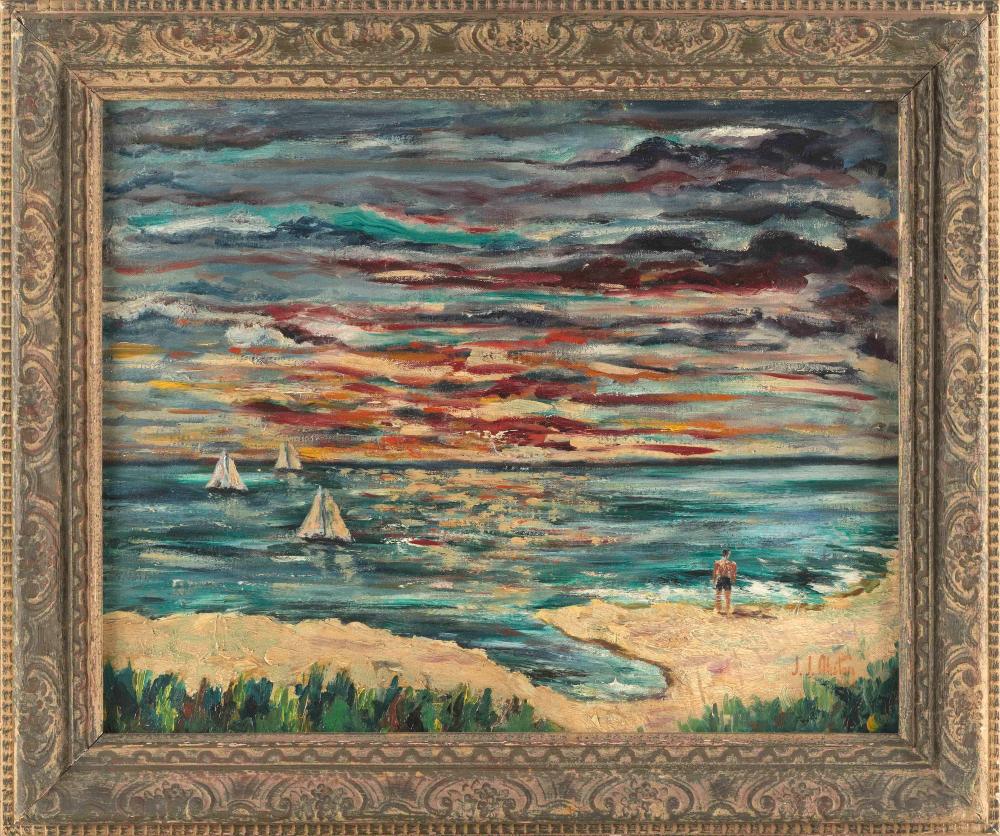 J. James Akston comparable auction result: j james akston new york florida poland 1898 1983 sunset at lloyd s neck harbor oil on canvas board 16 x 20 framed 20 x 24