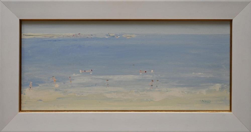 stewart westle playing on the beach at sydney oil on canvasboard signed lower right 30 x 74cm frame size 45 x 88cm · Leonard Joel · 2023-08-10 Stewart Westle comparable auction result: stewart westle playing on the beach at sydney oil on canvasboard signed lower right 30 x 74cm frame size 45 x 88cm