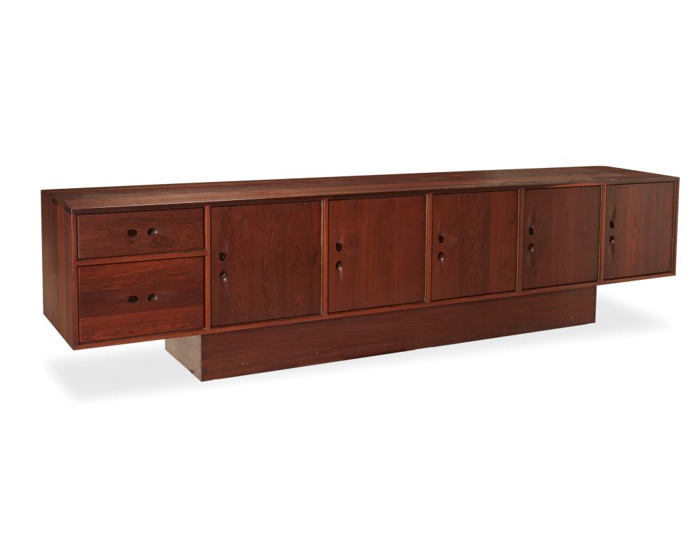 John Nyquist comparable auction result: john nyquist 1936 2018 a louro preto credenza circa 1972 with base 27 875 h x 115 325 w x 21 25 d
