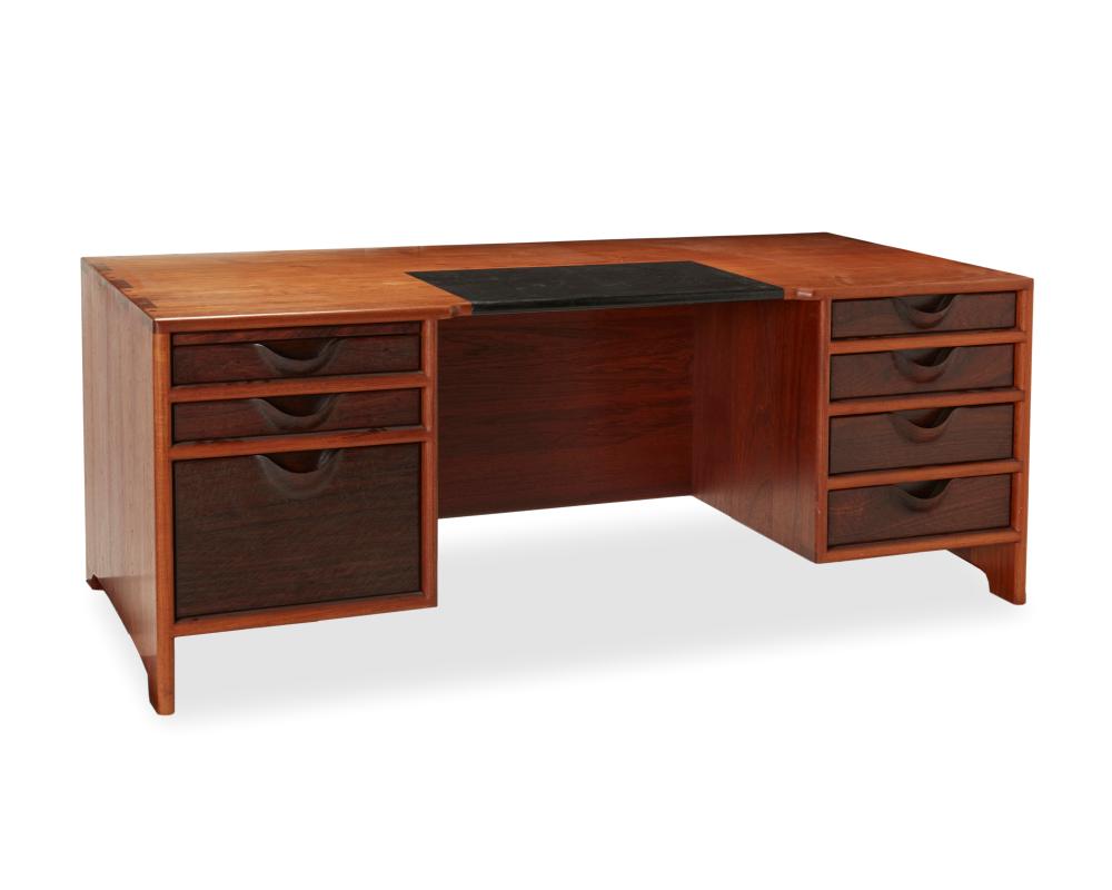 John Nyquist comparable auction result: john nyquist 1936 2018 a teak and rosewood desk circa 1976 28 h x 72 w x 33 25 d
