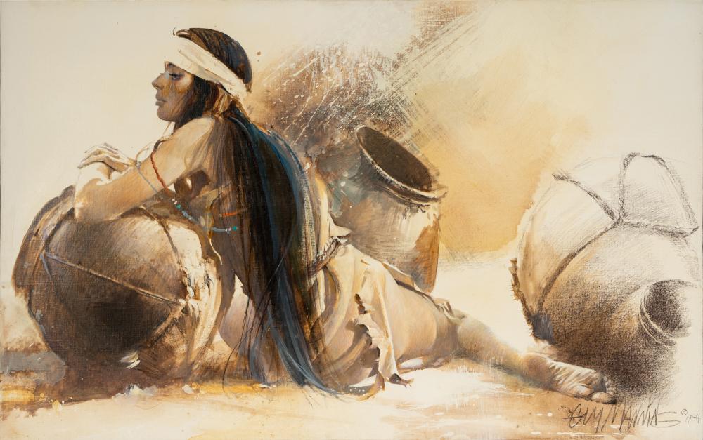 Guy Manning comparable auction result: guy manning california 1936 2017 native american woman