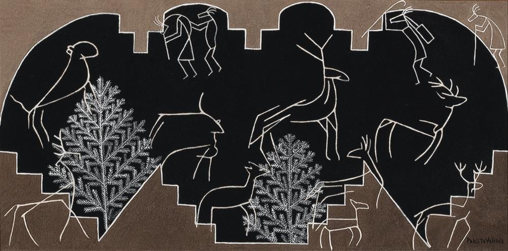 Pablita Velarde comparable auction result: pablita velarde the deer herd ca 1965