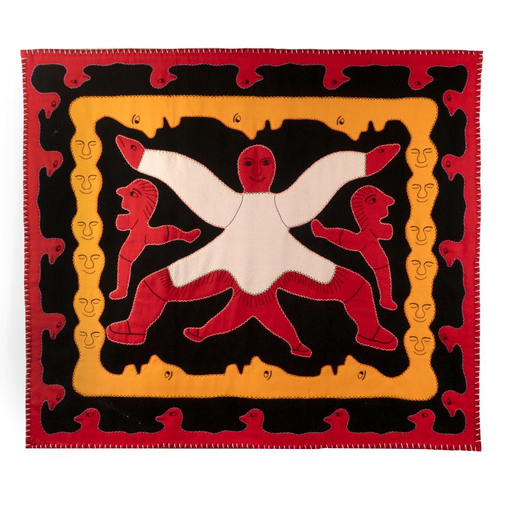 Irene Avaalaqiaq comparable auction result: irene avaalaaqiaq alaskan felt wall hanging