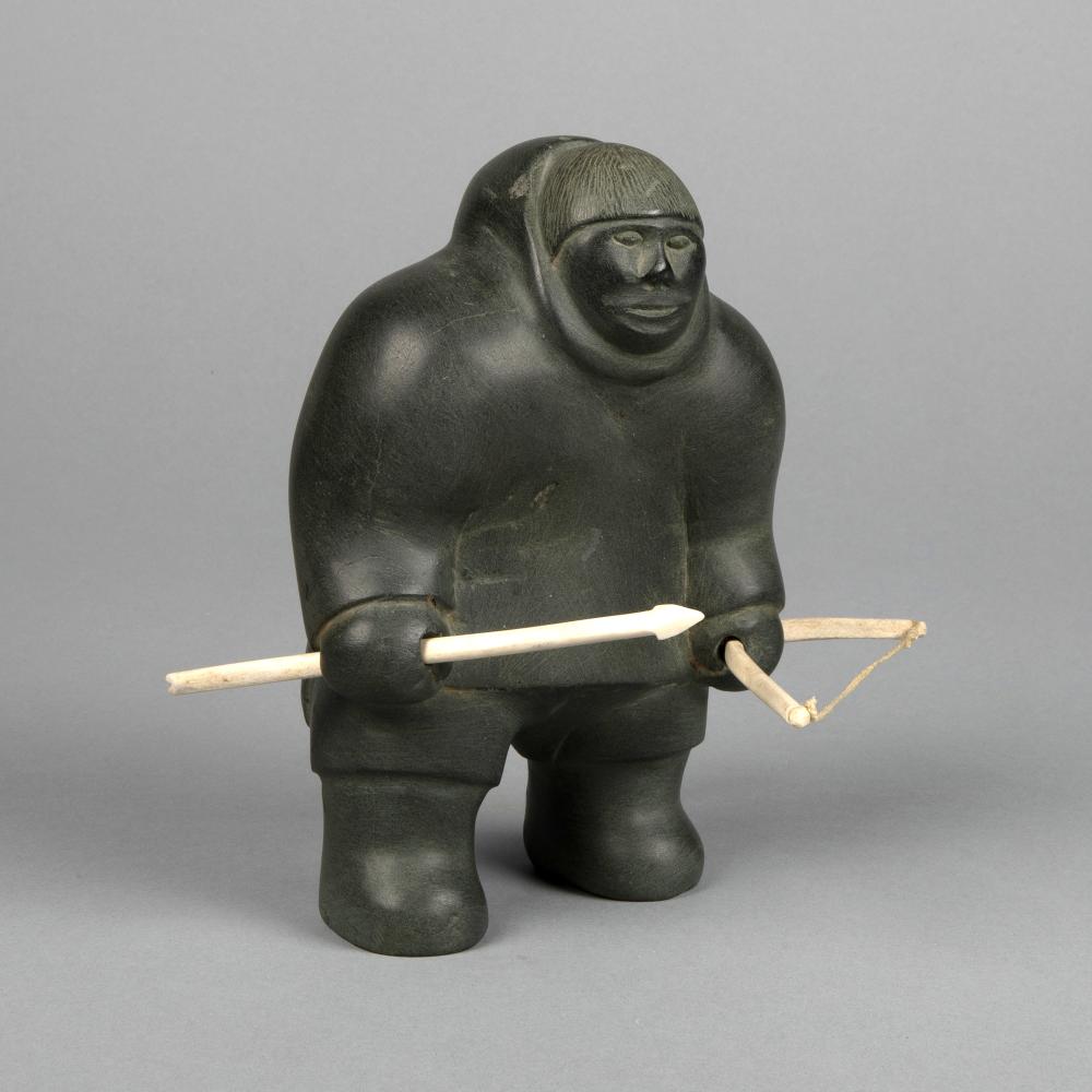 Mathew Aqigaaq comparable auction result: mathew aqigaaq hunter with bow and arrow