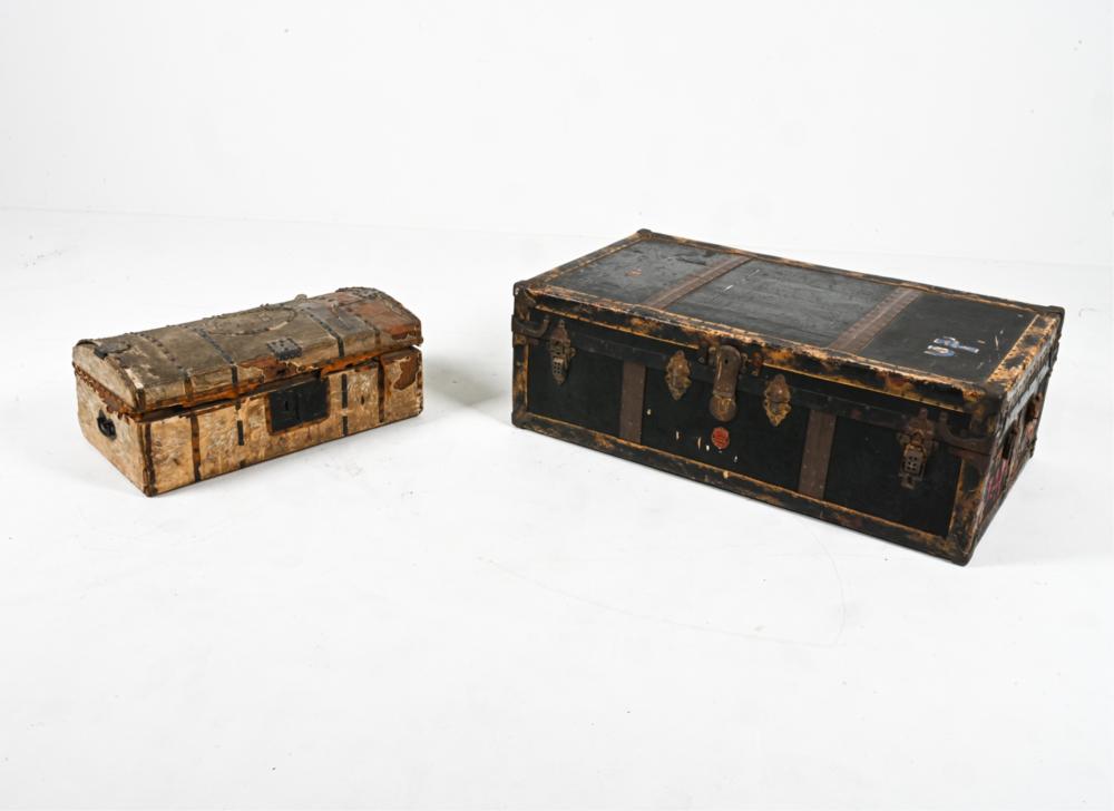 (2) ANTIQUE STEAMER TRUNKS sold by Westport Auction, lot 226 — auction record photograph