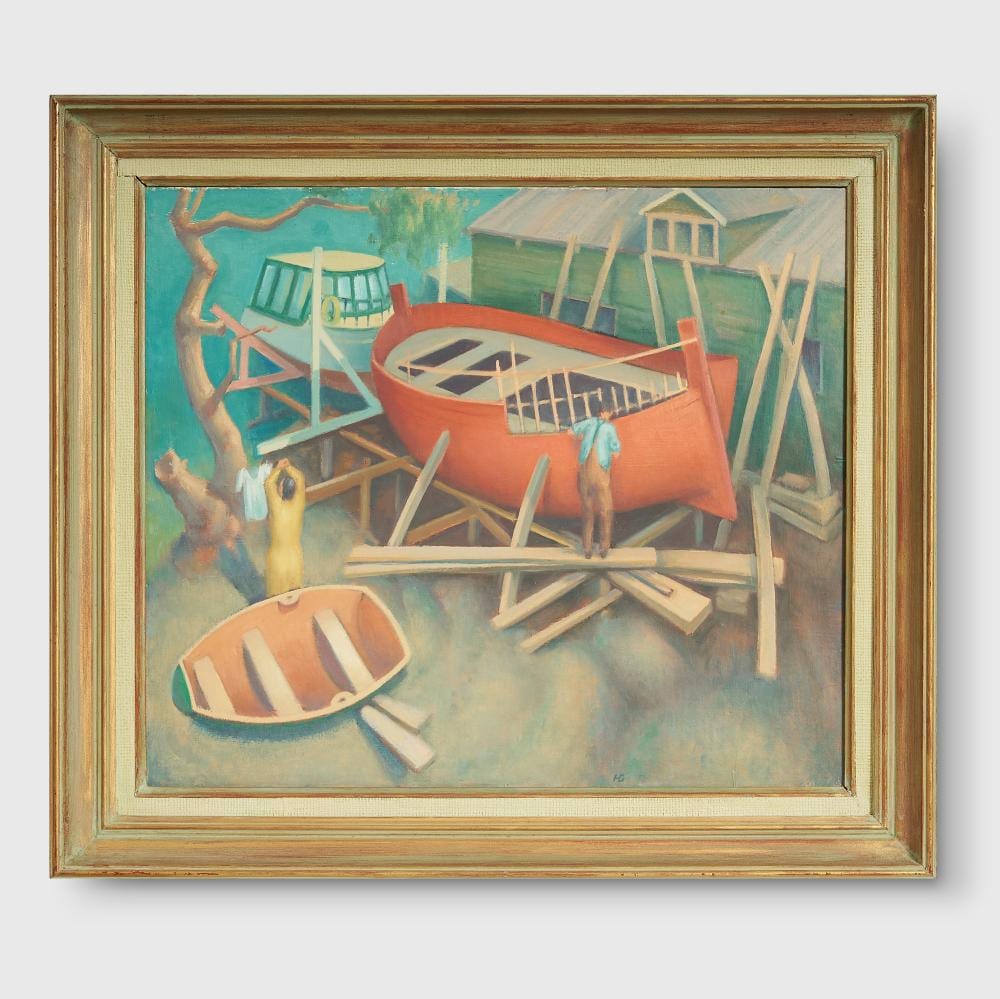 harold greenhill 1914 1995 boat construction at north harbour 1946 · Bonhams · 2023-08-29 Harold Greenhill comparable auction result: harold greenhill 1914 1995 boat construction at north harbour 1946