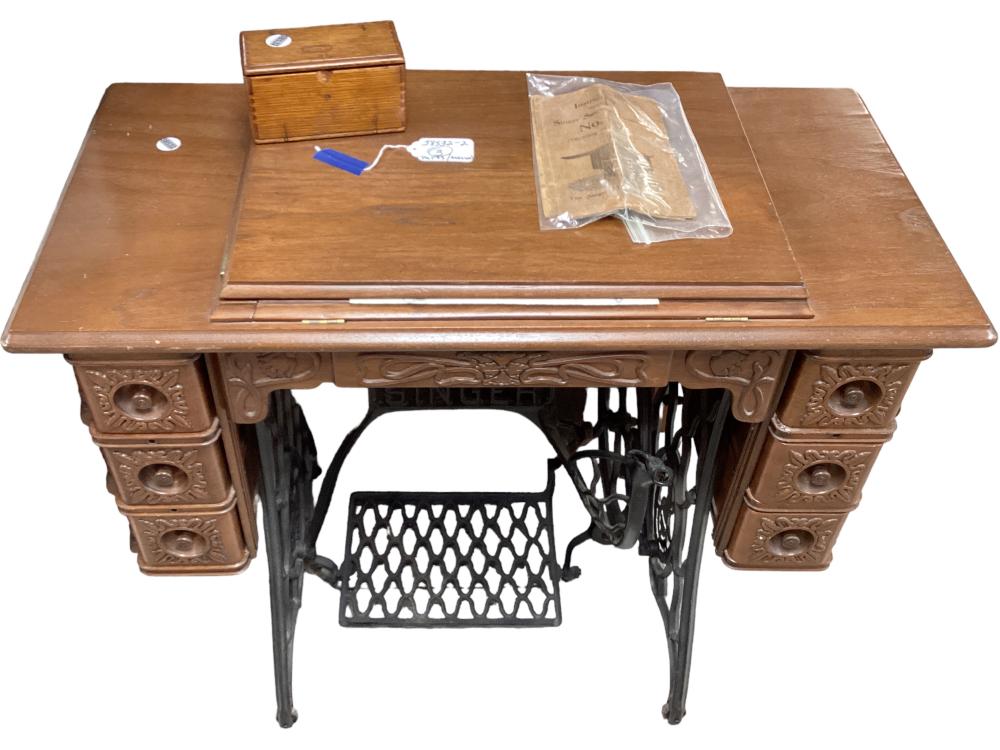 Singer Treadle Sewing Machine sold by Apple Tree Auction Center, lot 3497 — auction record photograph