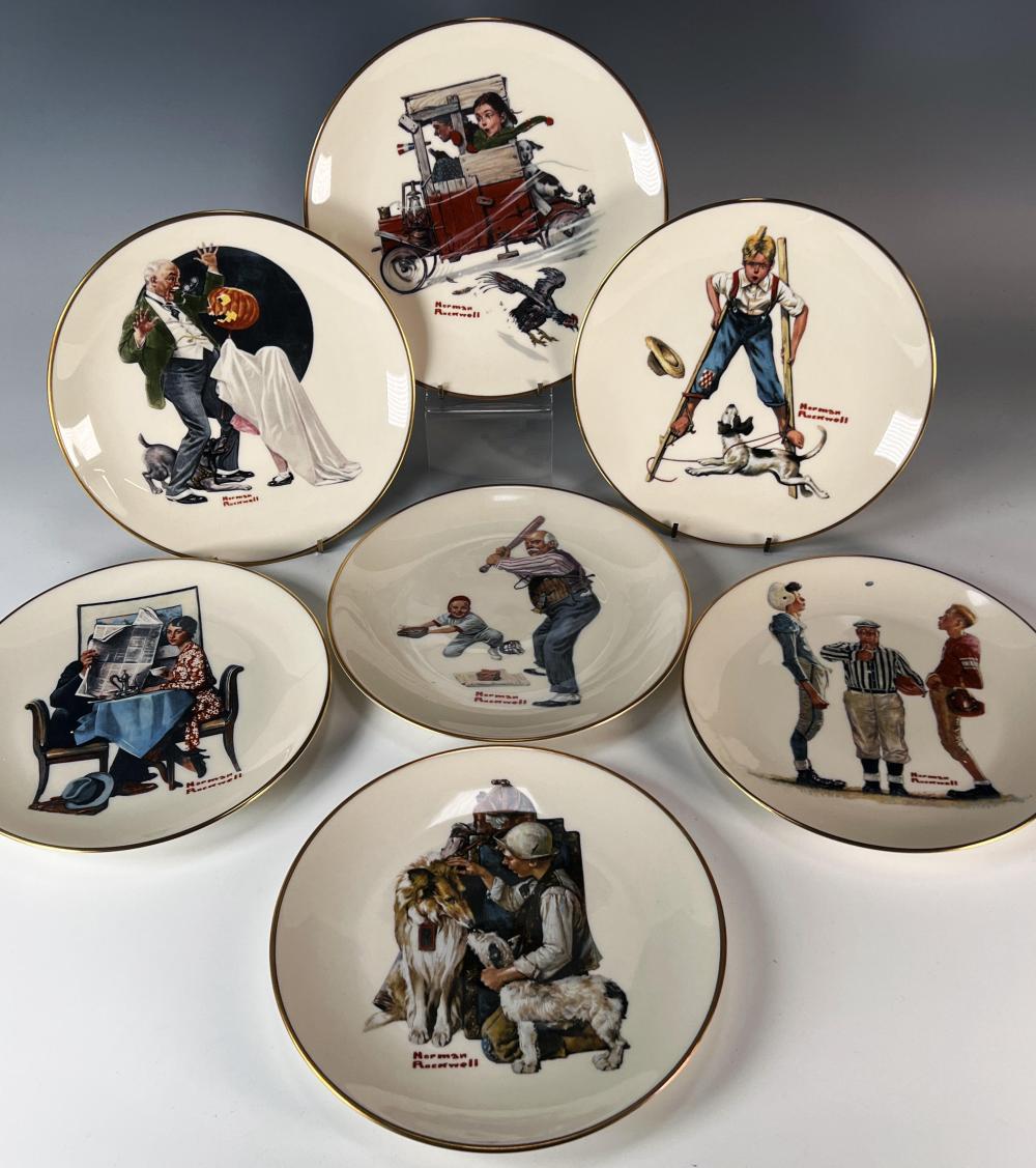 7 DANBURY MINT NORMAN ROCKWELL COLLECTOR PLATES sold by Converse Auctions, lot 197 — auction record photograph