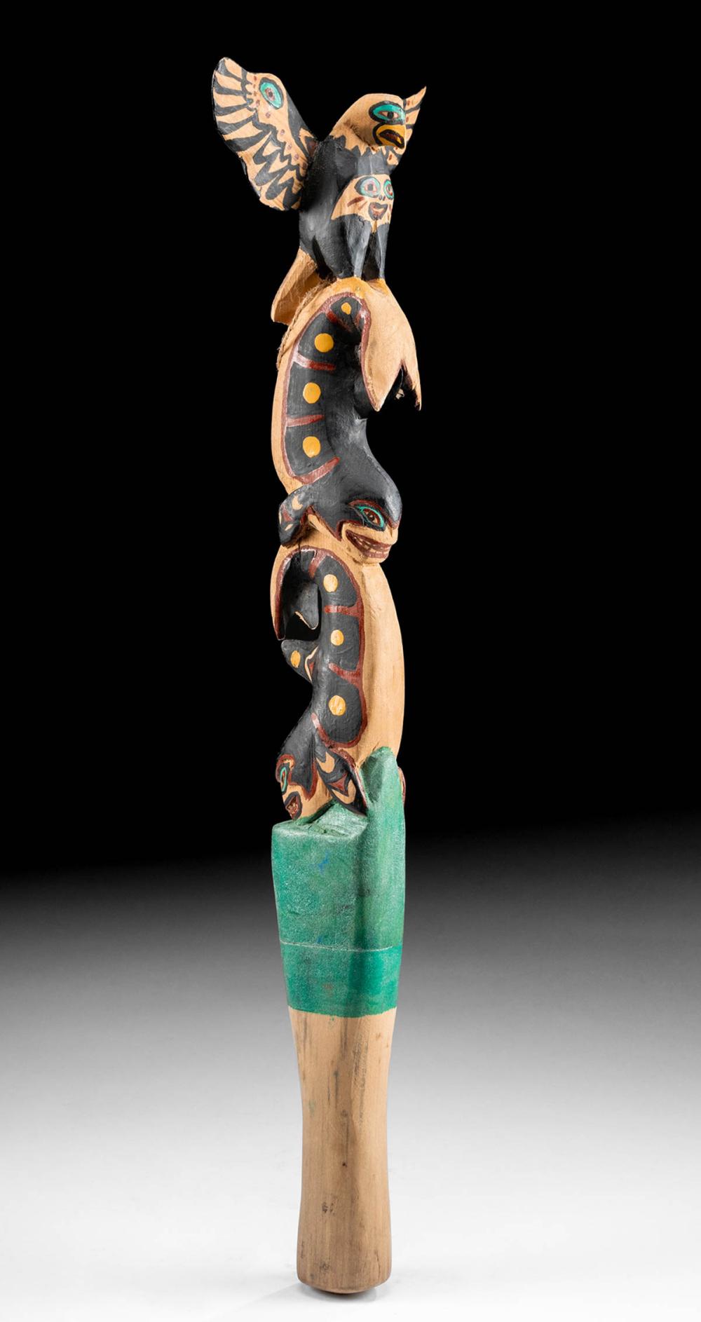 1992 coast salish wood talking stick by simon charlie · Artemis Fine Arts · 2023-08-18 Simon Charlie comparable auction result: 1992 coast salish wood talking stick by simon charlie