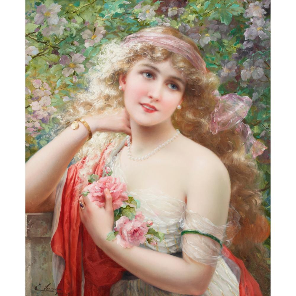 Emile Vernon comparable auction result: emile vernon british 1872 1919 spring time