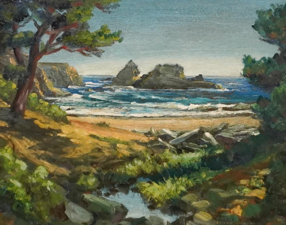 Leland S. Curtis comparable auction result: leland s curtis american 1897 1989 early morning light oil on board 11 3 8 x 14 in 28 9 x 35 6 cm frame 17 1 2 x 20 in 44 5 x 50 8 cm