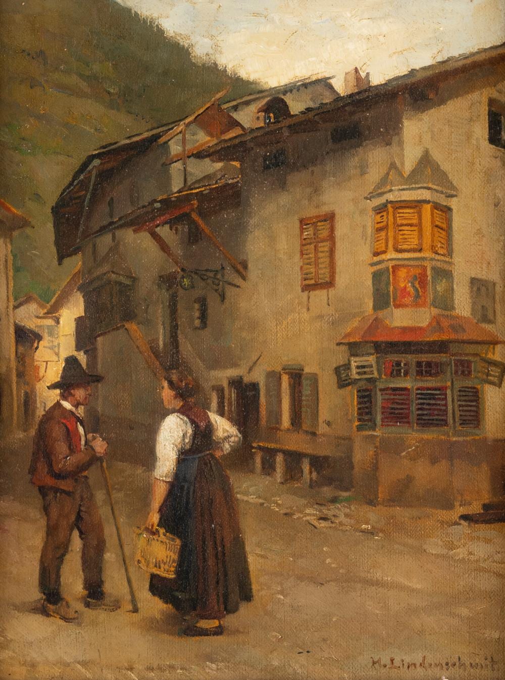 Hermann Lindenschmit comparable auction result: hermann lindenschmit attr 1857 1939 zwei personen auf