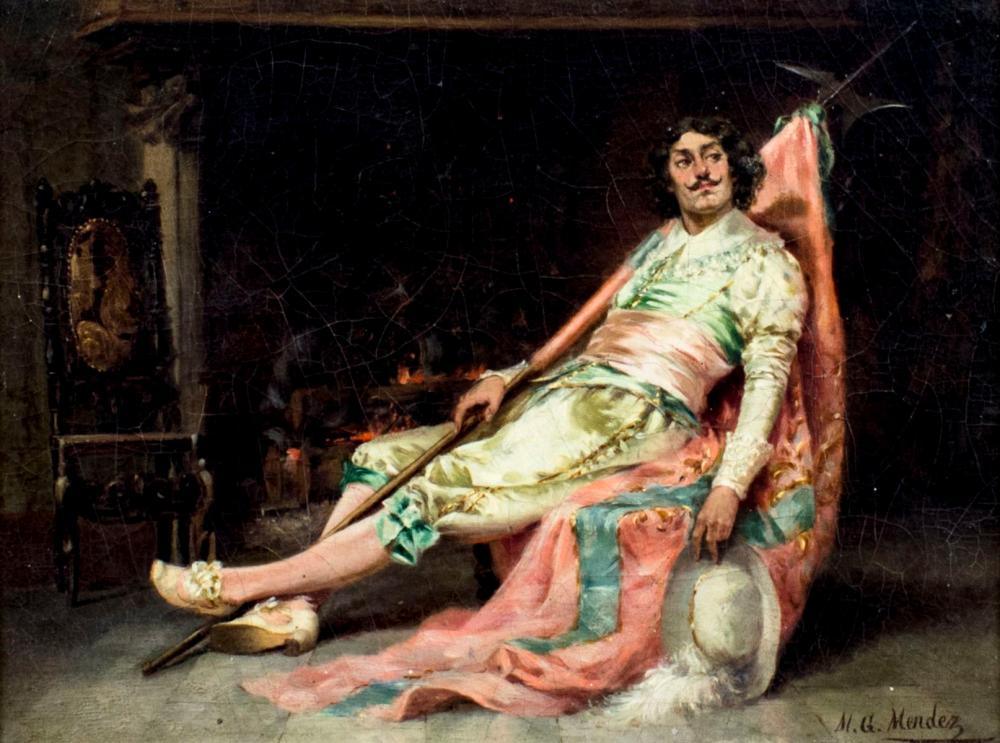 Manuel Gonzales Mendez (Spain,1843-1909) oil painting antique sold by Broward Auction Gallery LLC, lot 255 — auction record photograph