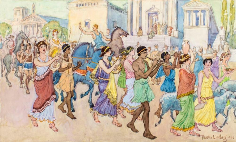 Thorsten Lindberg comparable auction result: thorsten lindberg wi il sweden 1878 1950 watercolor painting
