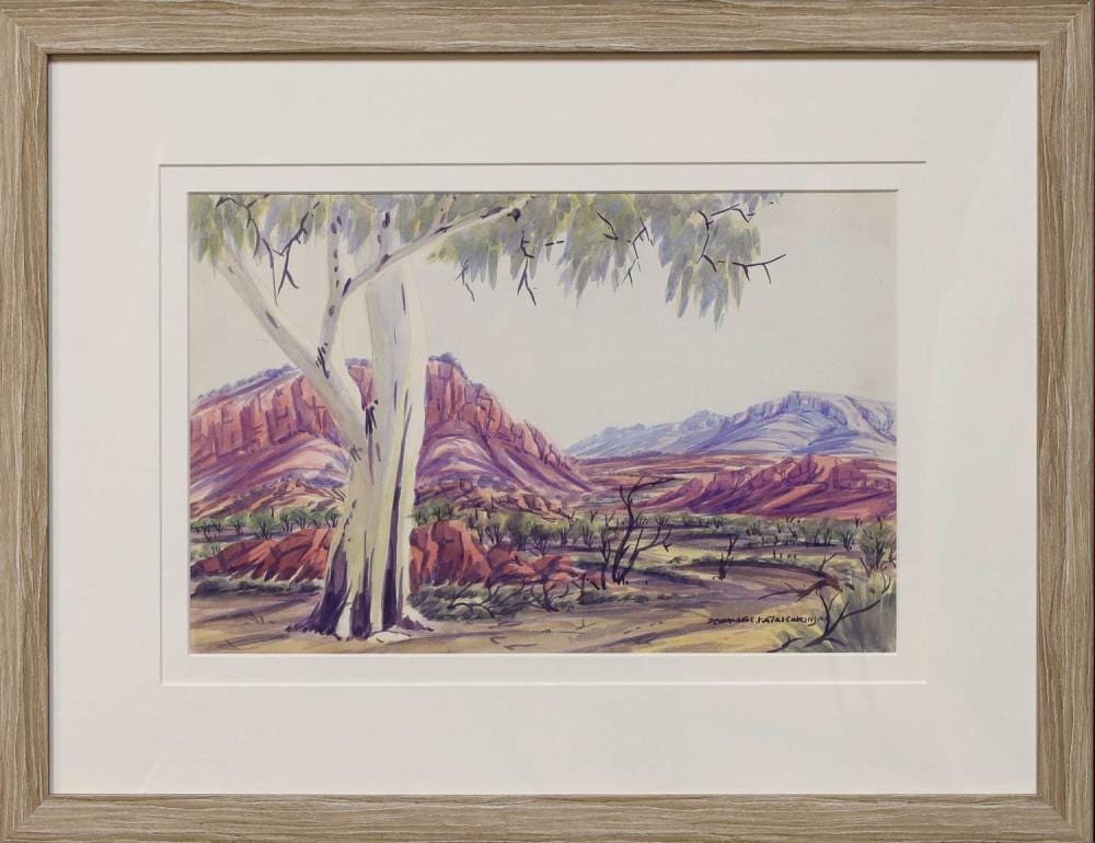 Johannes Katakarinja comparable auction result: johannes katakarinja b 1956 hermannsburg landscape