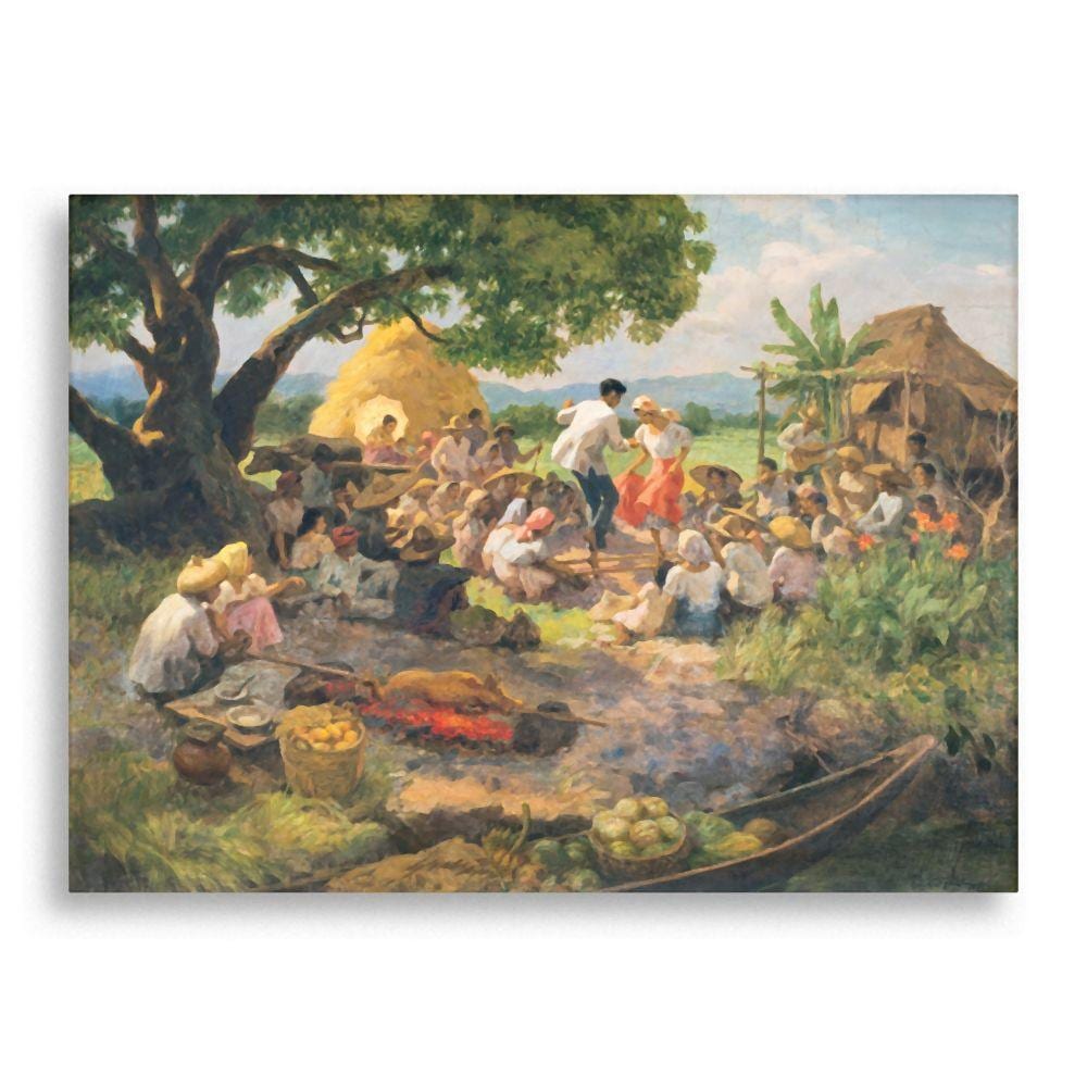 Fernando Amorsolo (1892 - 1972) - Tinikling Feast comparable sale