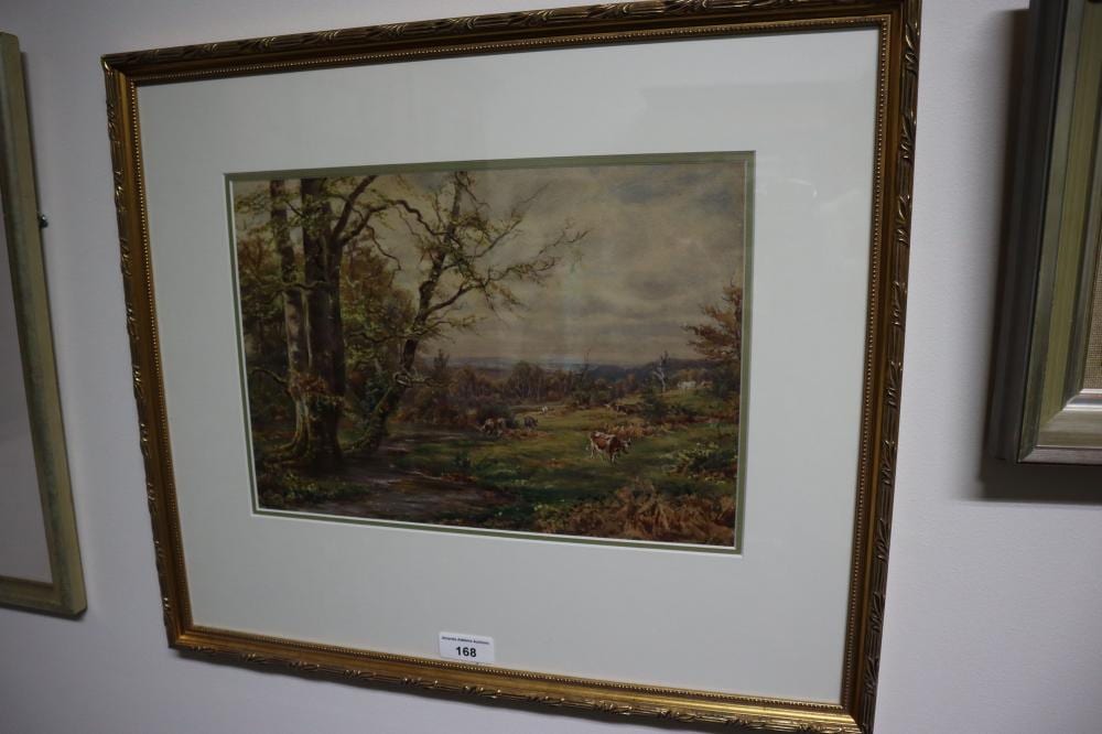 Henry Clifford Warren comparable auction result: henry clifford warren england 1800 1889 woodland pastures watercolour signed and dated 1887 lower right
