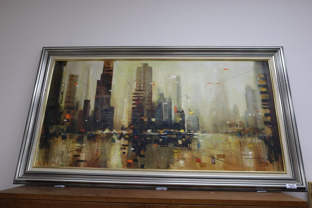 Karlis F. Mednis comparable auction result: karlis f mednis latvia australia 1910 99 city scape oil on board signed lower left