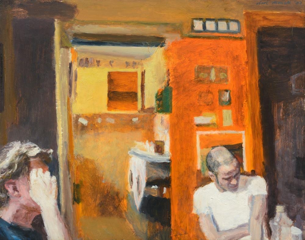 Claire Menck comparable auction result: clare menck sa born 1969 oil siebe delmotte met kindervriend jochen signed dated 07 titled verso 31 x 39