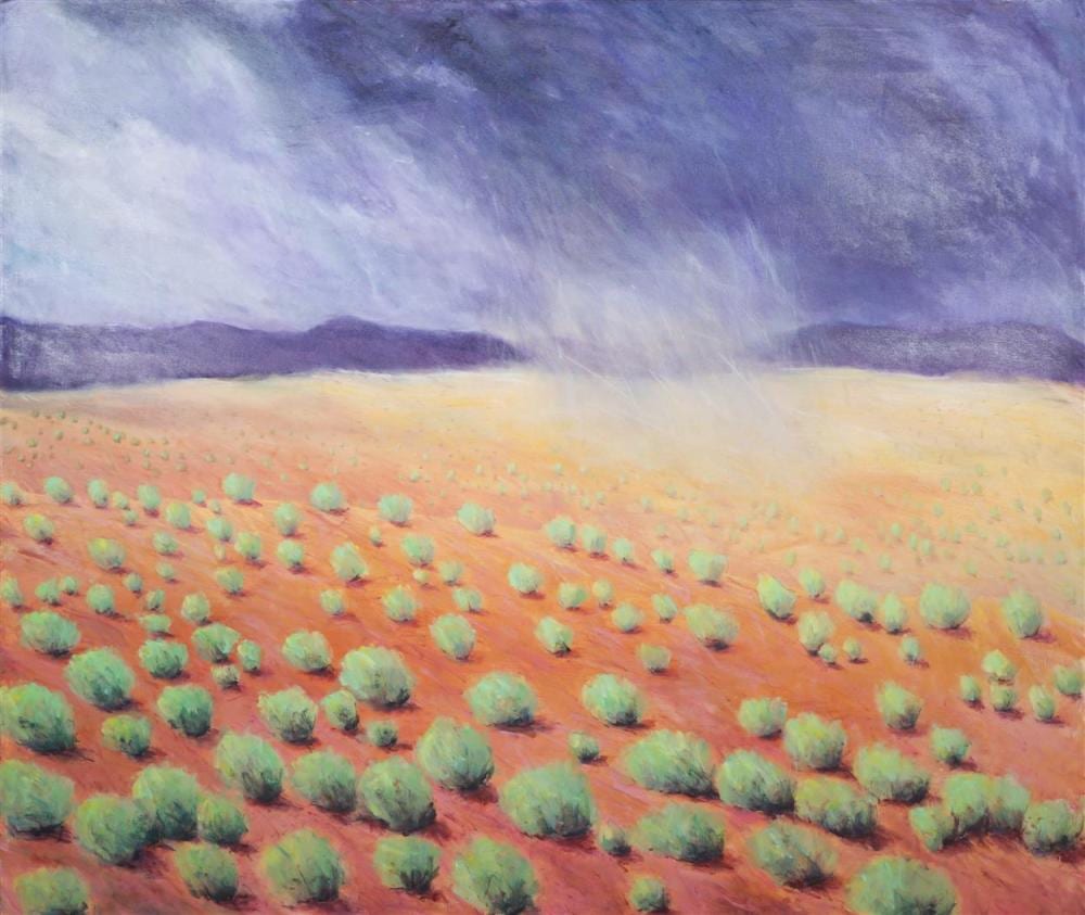 Nancy Denison comparable auction result: nancy denison 20th 21st c american between taos santa fe large format desert landscape oil on canvas signed denison 87 o