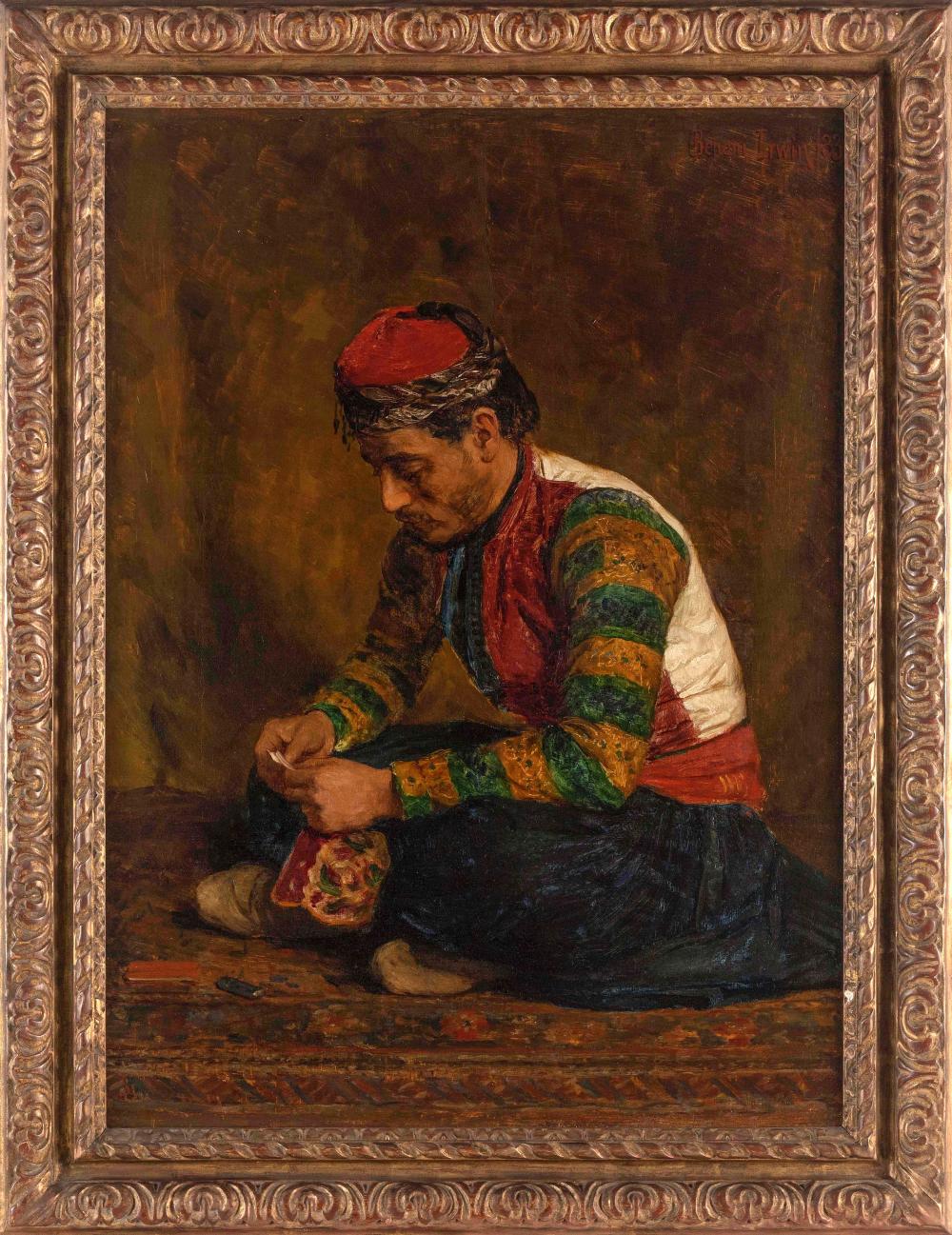Benoni Irwin comparable auction result: benoni irwin new york california connecticut canada 1840 1896 time for a smoke oil on canvas 29 5 x 21 5 framed 35 x 27