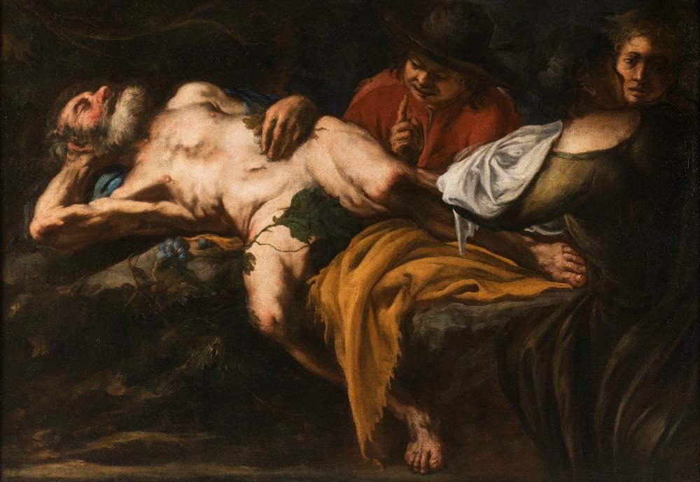 Giovanni Battista Langetti comparable auction result: giovanni battista langetti 1635 1676 drunken noah
