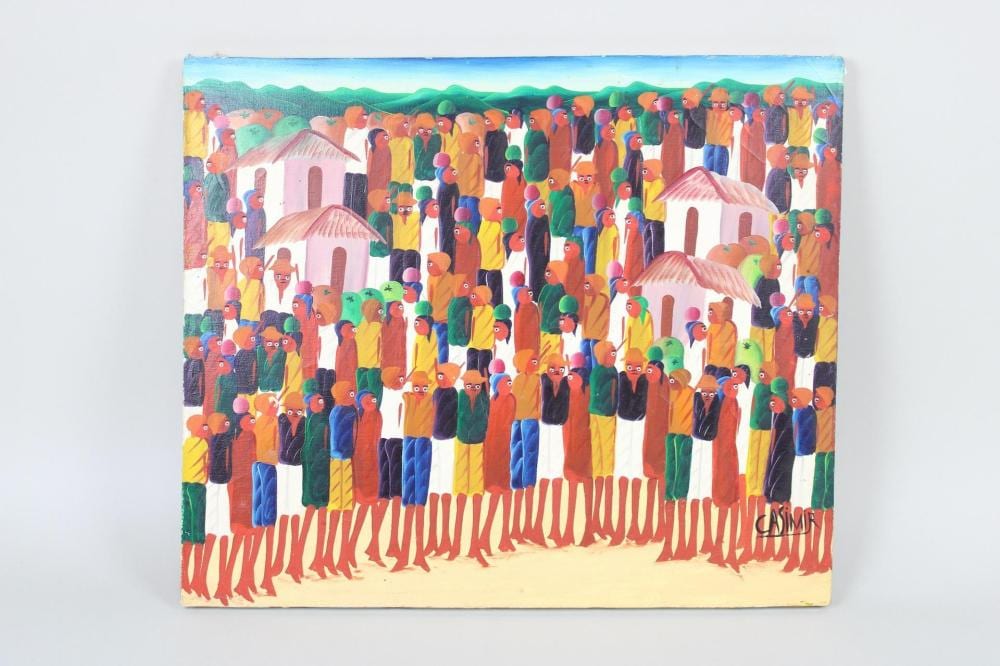 Laurent Casimir comparable auction result: casimir laurent painting crowded haitian market