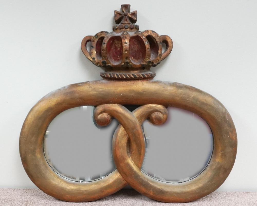 Jo Mead comparable auction result: jo mead american 1919 2000 gilt decorated and crown finial frame mirror larger frame 20 1 4 x 22 1 4 in 51 4 x 56 5 cm