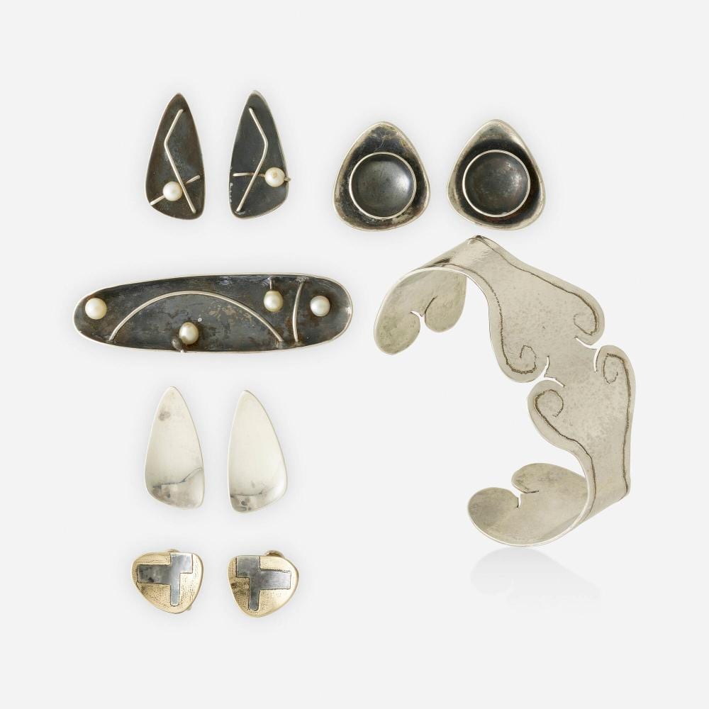 Ed Levin comparable auction result: ed levin group of sterling silver jewelry