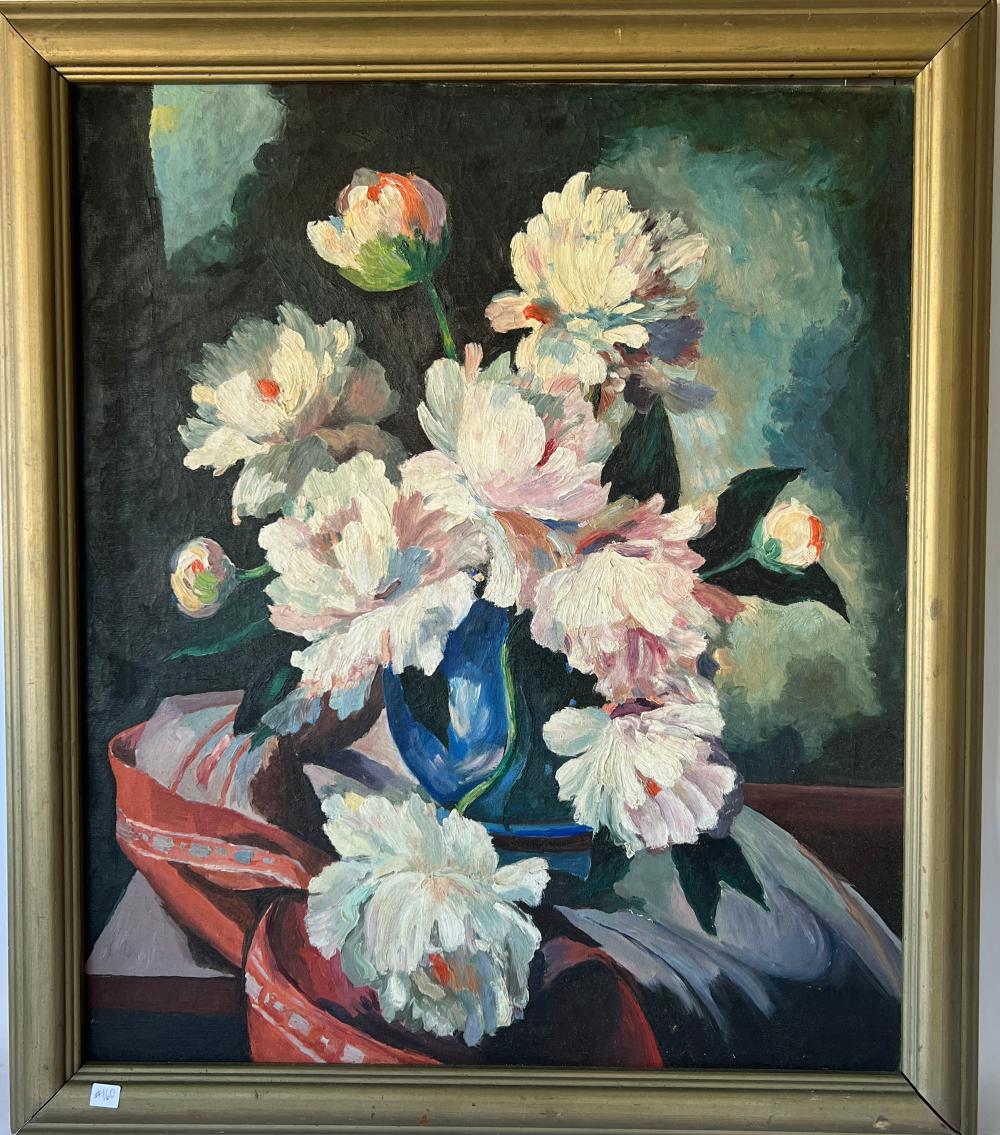 Maurice Compris comparable auction result: attributed to maurice compris oil on canvas floral