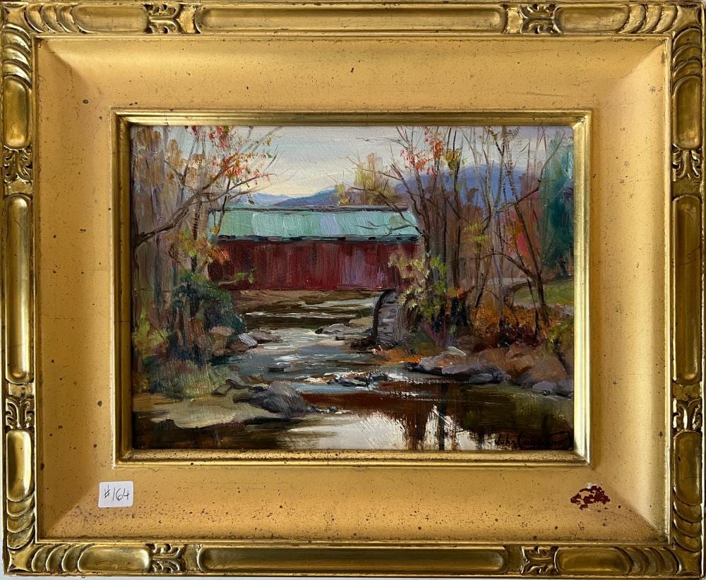 John Caggiano comparable auction result: john caggiano contemporary oil on board bridge