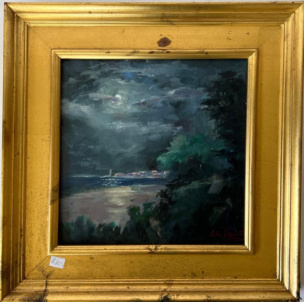 John Caggiano comparable auction result: john caggiano contemporary oil on board across