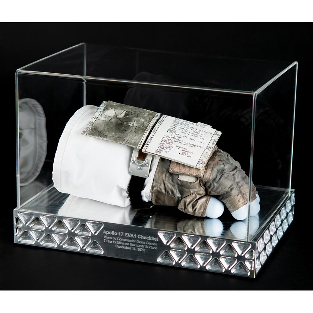 Gene Cernan's Apollo 17 Flown Lunar Surface-Used EVA-1 Cuff Checklist sold by RR Auction, lot 6070 — auction record photograph