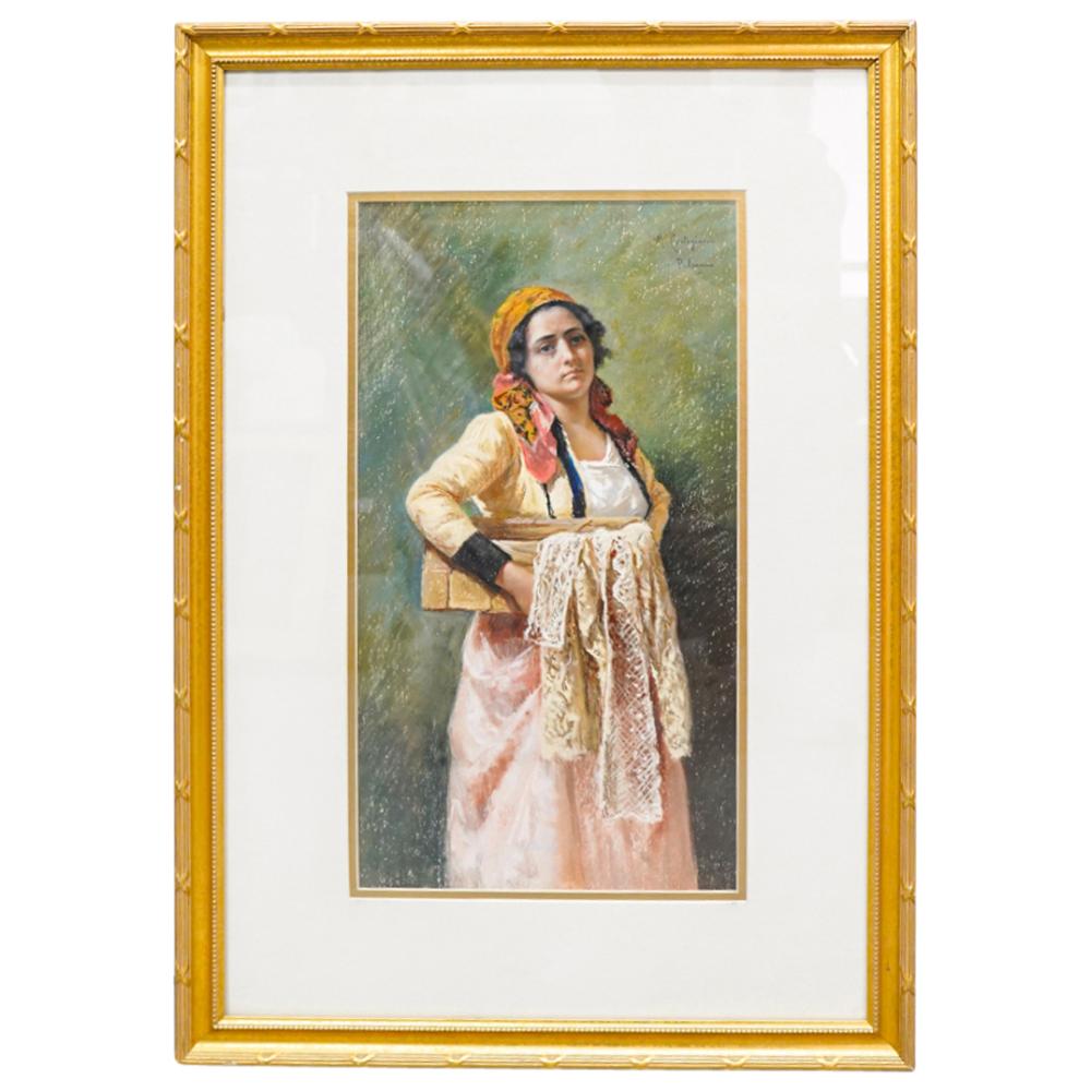 Michele Cortegiani comparable auction result: michele cortegiani 1857 1928 oil pastel on paper