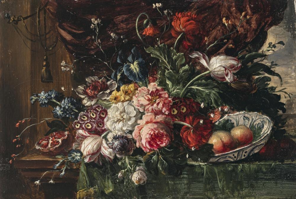 Jan-Frans van Dael comparable auction result: unbekannt 19th century still life with flowers and fruit