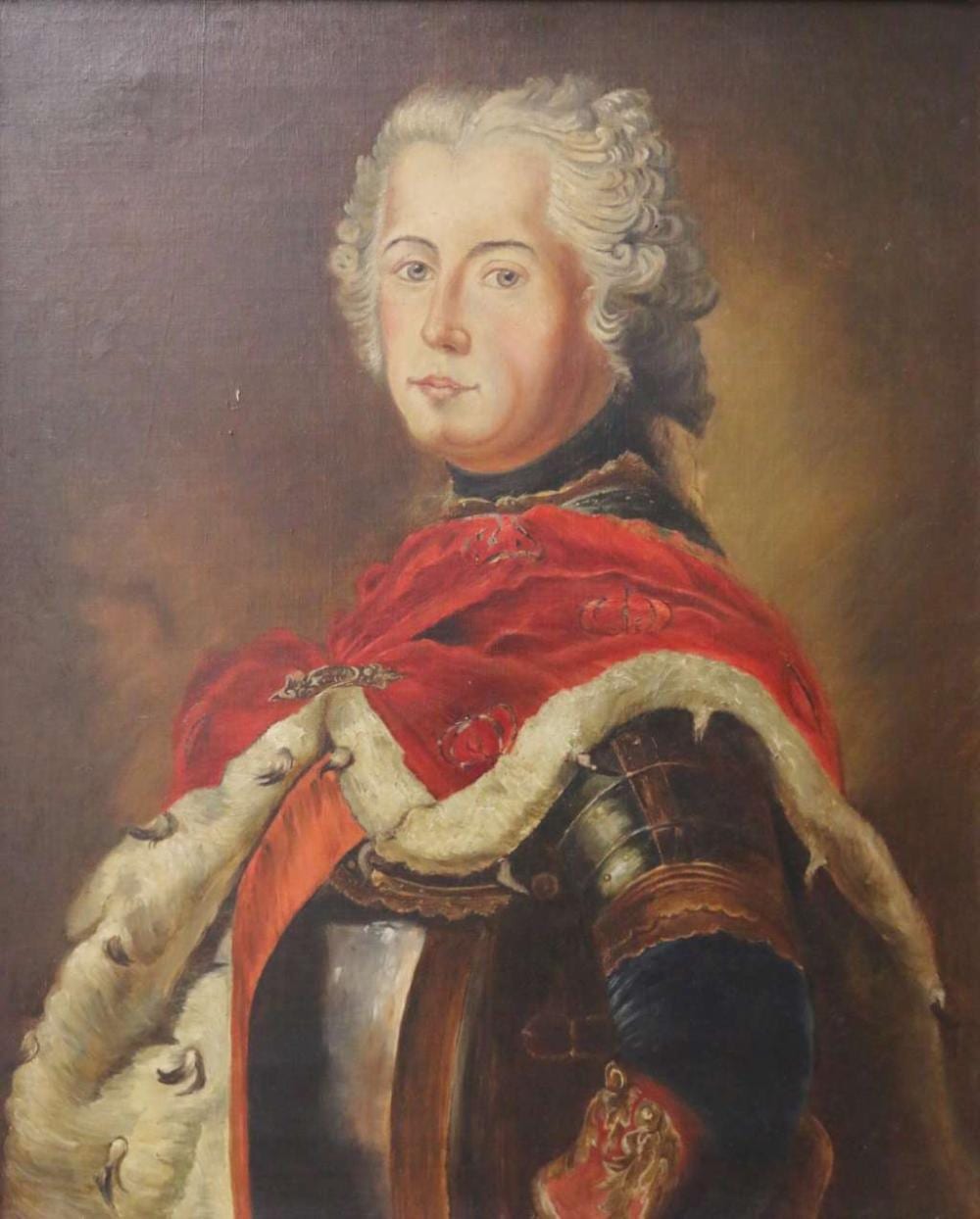 Antoine Pesne comparable auction result: antoine pesne 1683 1757 nach portr t von friedrich ii von preussen verso hanbdschriftlich kopiert von frank