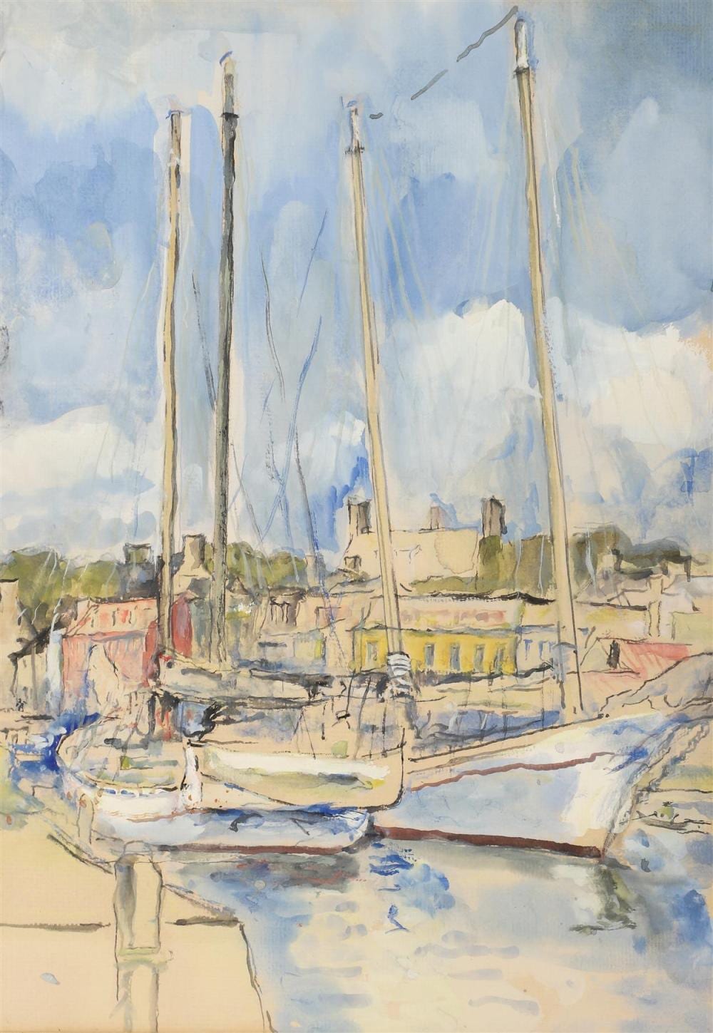 Jack Lewis comparable auction result: jack lewis american 1912 20120 de artist emily fulkner bugeye tie watercolor on paper no visible signature possibly signed