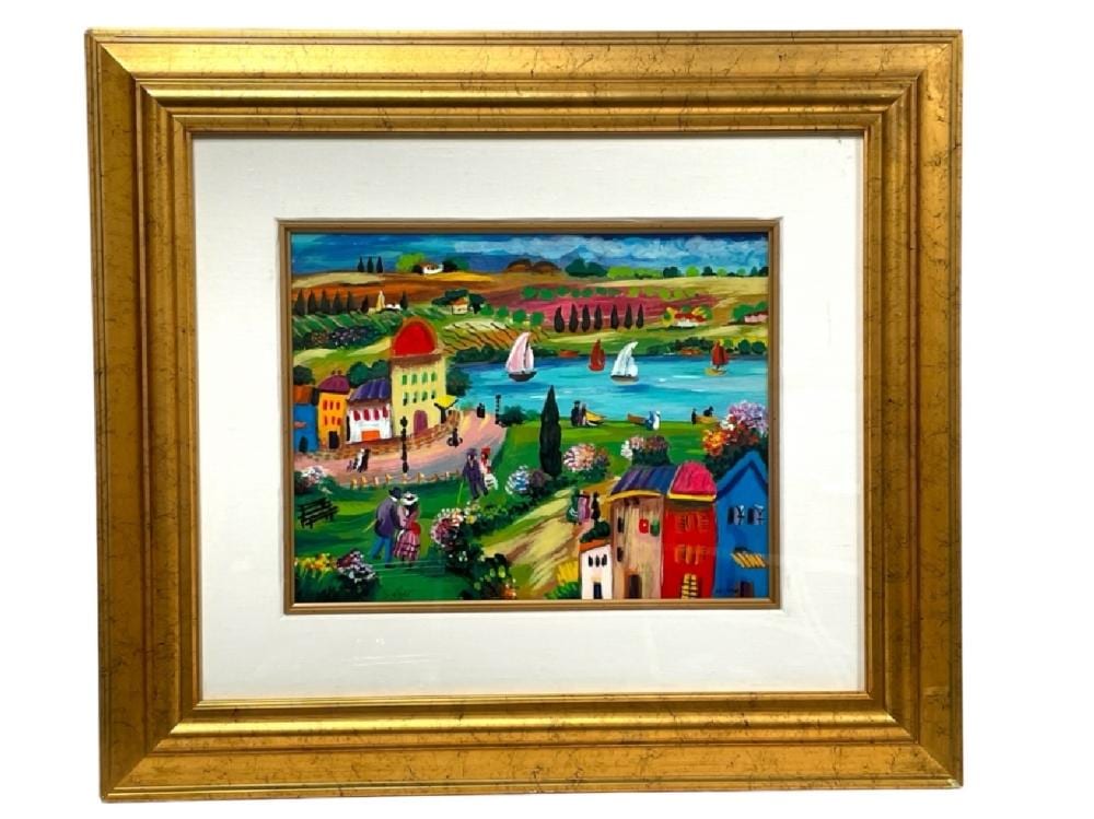 Shlomo Alter comparable auction result: shlomo alter paradise city serigraph framed 28